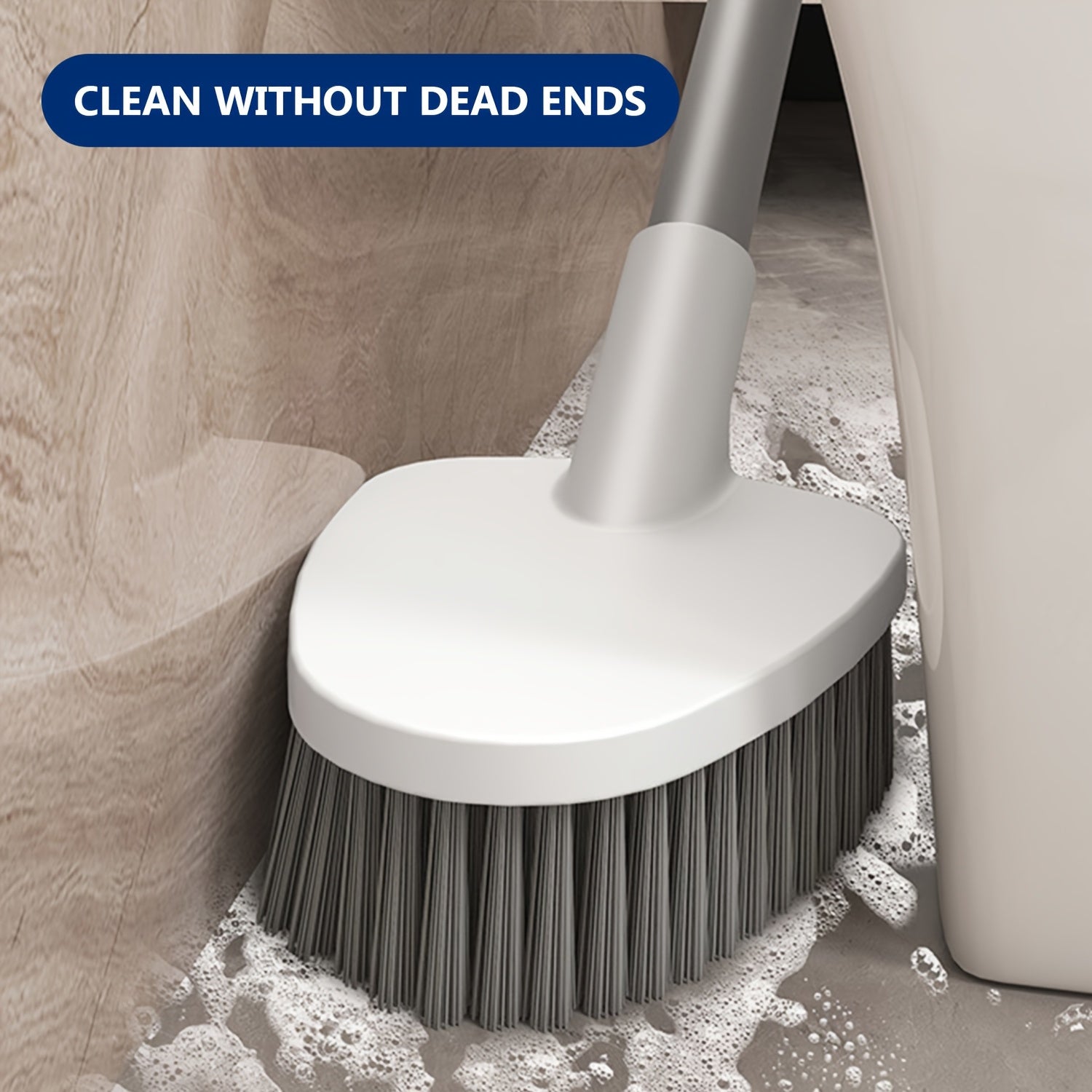 4-In-1 Toilet Brush Set with Wall-Mounted Holder - Portable Plastic Bathroom Cleaning Kit, Featuring a Long Handle, Including a Toilet Brush, Tile And Grout Cleaner, Soft Brush - Freestanding And Detachable, Suitable for Bathroom Toilets.