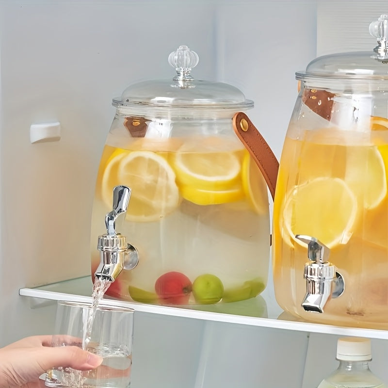 Food-Grade PET Beverage Dispenser with Spigot Tap - Large Capacity Chilled Drink Tub for Home Beer, Juice, Lemonade & Cold Water - Durable, Easy-Pour Design for Parties, Gatherings & Refreshments