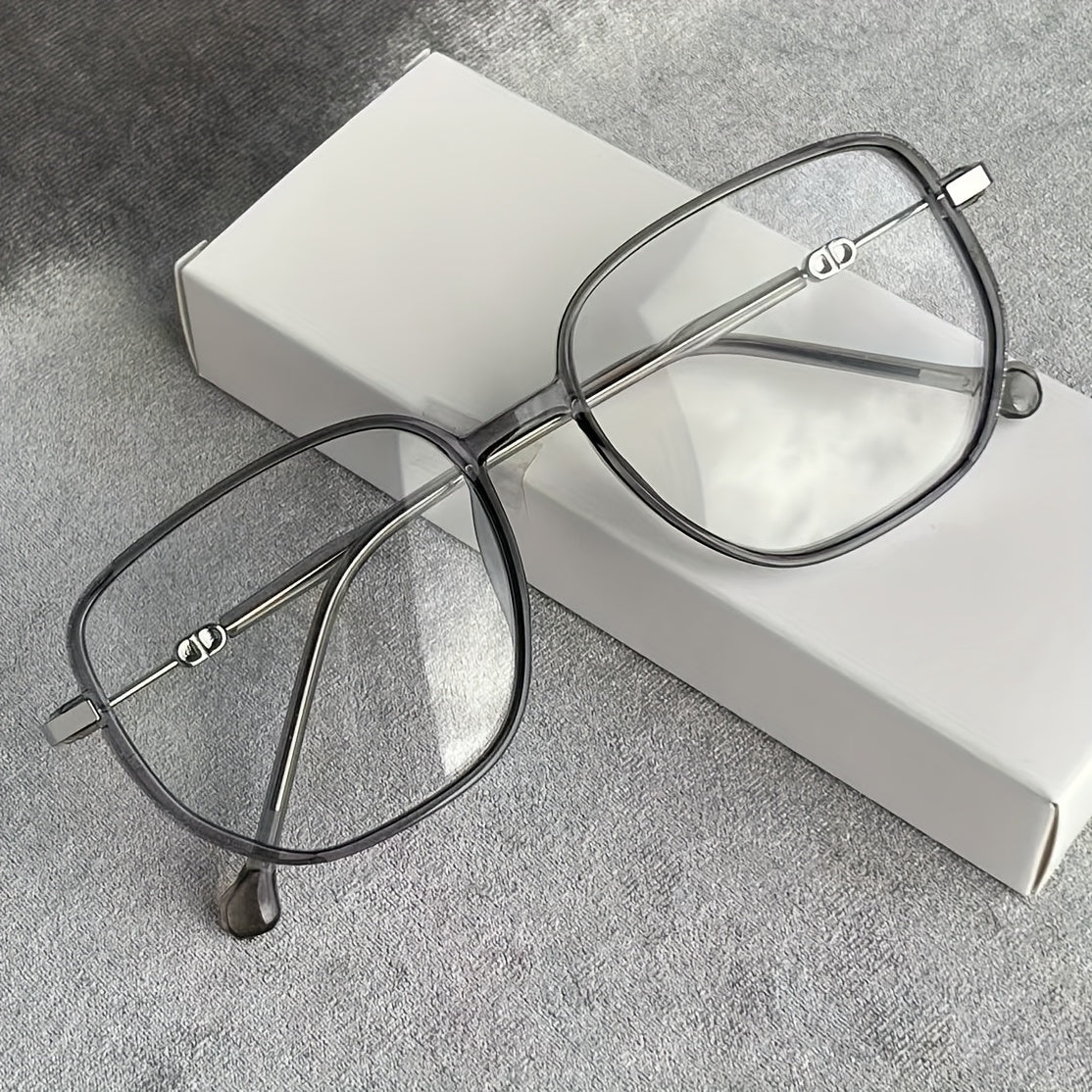 1pc blue Clear Lens glasses, Fashionable and versatile glasses, Clear Lens for Women & Men, Reduce Eye Fatigue From Computer, TV, Phone & Gaming, Y2K Style