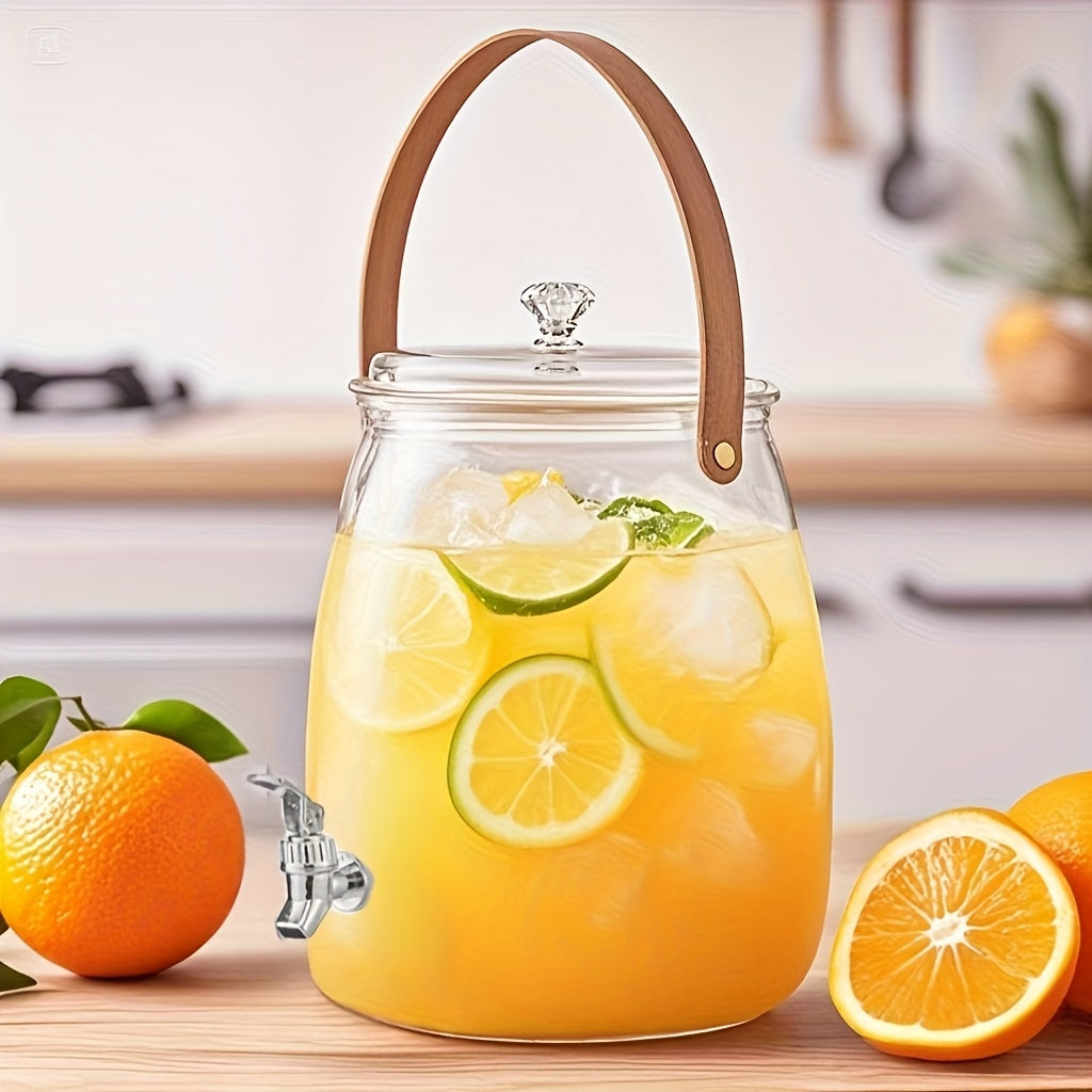 Food-Grade PET Beverage Dispenser with Spigot Tap - Large Capacity Chilled Drink Tub for Home Beer, Juice, Lemonade & Cold Water - Durable, Easy-Pour Design for Parties, Gatherings & Refreshments