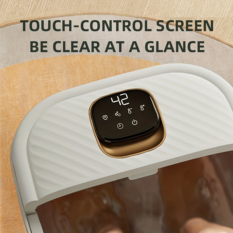 Home Foot Bath - British Style, Electric Powered, White & Golden Accents, 220-230V, Durable PP Material, Includes Safety Valve & Adjustable Water Temperature, Ideal for Relaxing Foot Soak, Relaxation Foot Soak | Elegant Foot Bath | Adjustable Water Tempe