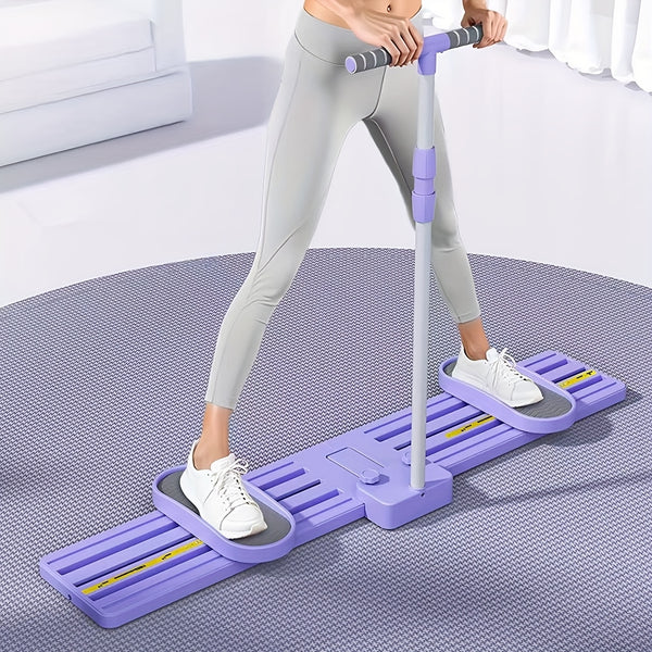 5-in-1 Multifunctional Fitness Board with Handlebar and Sliding Wheels - Purple Polypropylene Core Trainer for Pelvic Floor, Legs, and Buttocks Workouts - Non-Electric Portable Home Fitness Equipment with Anti-Slip Surface - an Ideal Gift for Women'S Pos