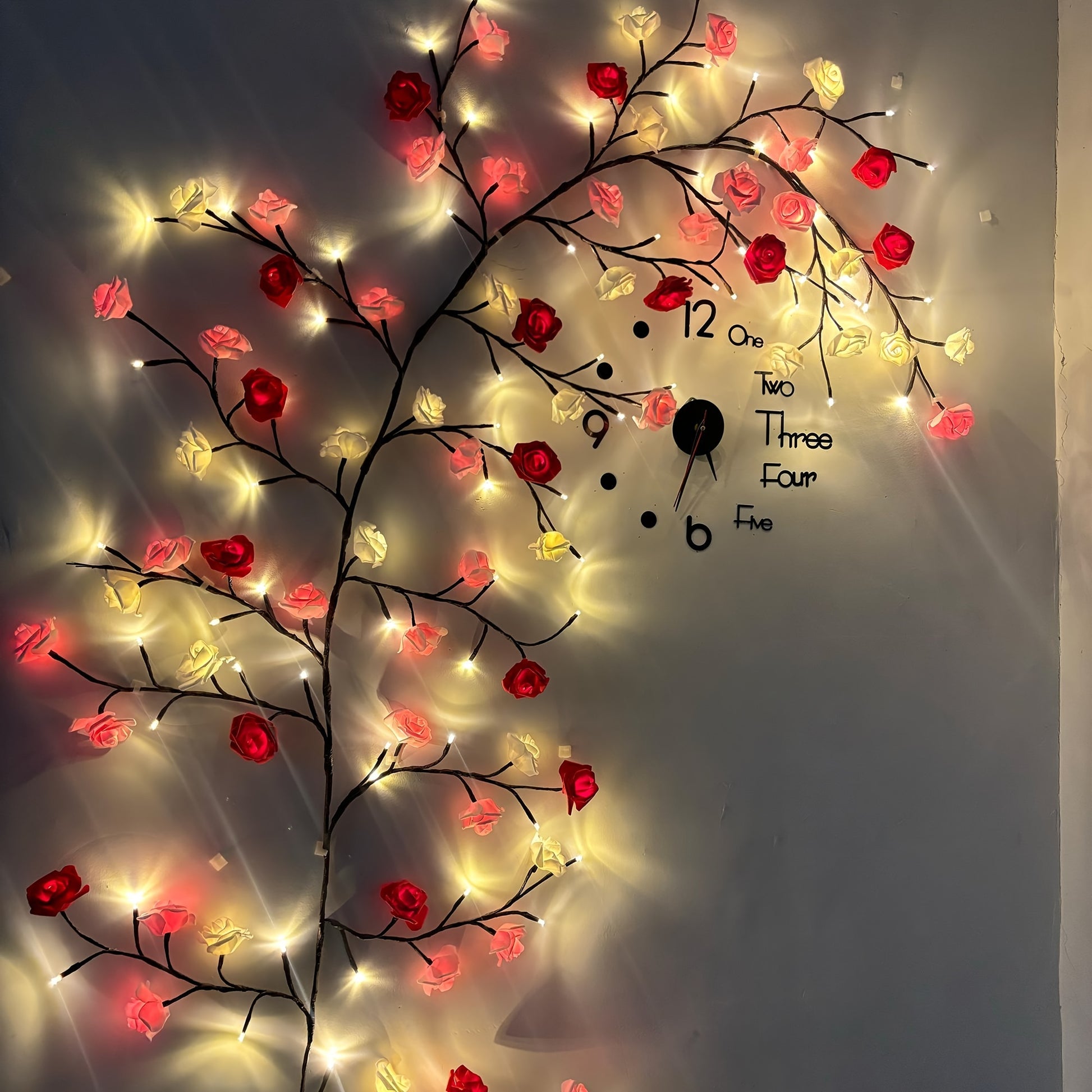 1pc rose cane branch light, romantic DIY gift, warm rose ornament, short video explosion, suitable for living room bedroom, marriage decoration, Valentine's Day Christmas Thanksgiving and other holiday party decoration