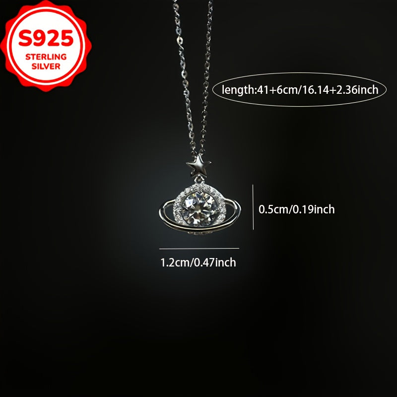 925 Sterling Silver Cosmic Star Necklace for Women - Bohemian Style, Hypoallergenic, Anti-Oxidation, Ideal for Daily Wear & Gifting, Perfect for Earth Day & All Occasions, Cute Necklace
