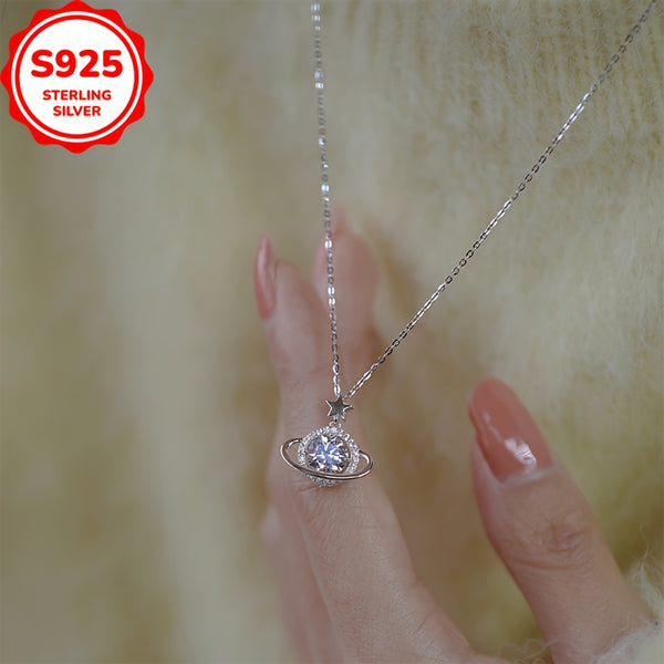 925 Sterling Silver Cosmic Star Necklace for Women - Bohemian Style, Hypoallergenic, Anti-Oxidation, Ideal for Daily Wear & Gifting, Perfect for Earth Day & All Occasions, Cute Necklace