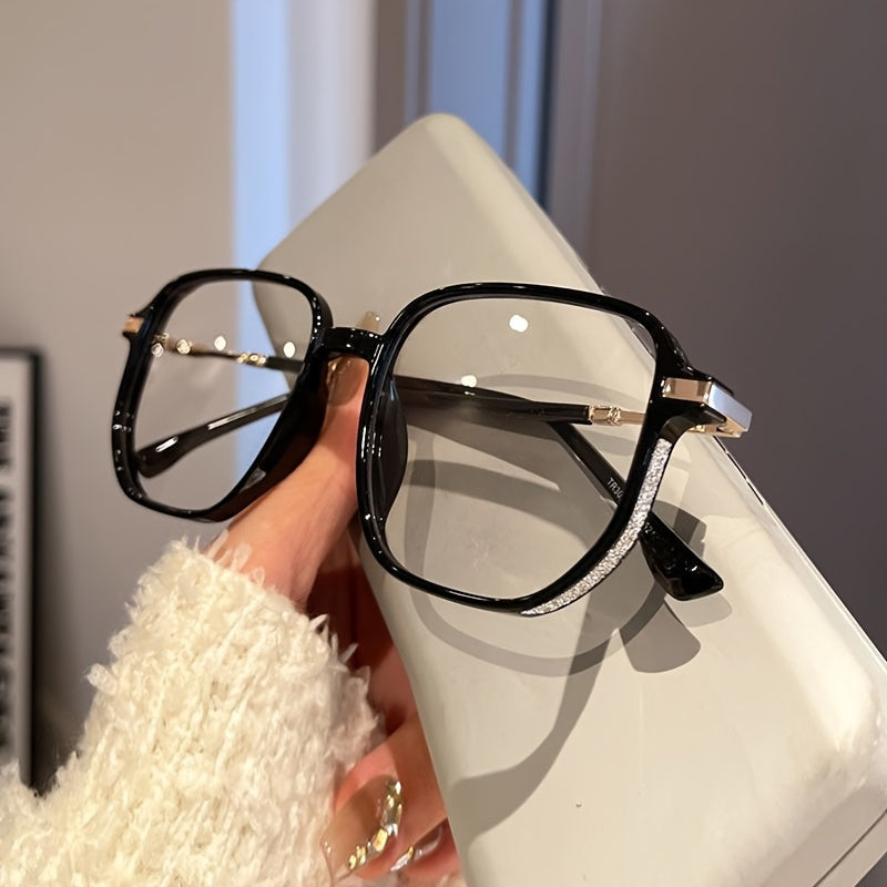 1pc blue Clear Lens glasses, Fashionable and versatile glasses, Clear Lens for Women & Men, Reduce Eye Fatigue From Computer, TV, Phone & Gaming, Y2K Style