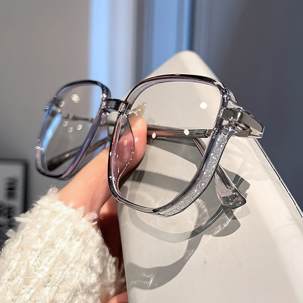 1pc blue Clear Lens glasses, Fashionable and versatile glasses, Clear Lens for Women & Men, Reduce Eye Fatigue From Computer, TV, Phone & Gaming, Y2K Style